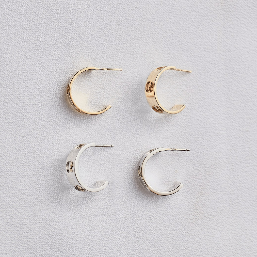 Clogau Tree of Life Insignia Silver Half - Hoop Earrings - MococoClogau3STOL01805051537368496Earrings