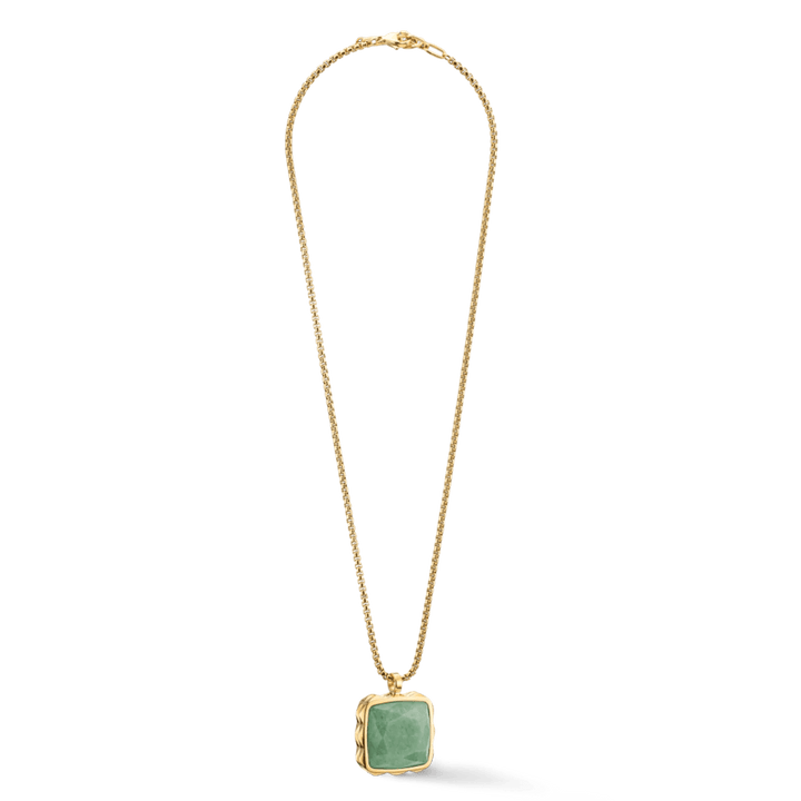Coeur De Lion Gold Amulet Spikes Square Green Aventurine Necklace - MococoCoeur De Lion1200/10 - 05164251588335664Necklace