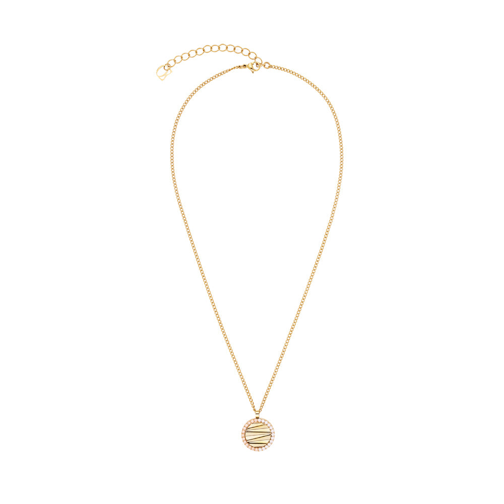 Coeur De Lion Gold and Beige Amulet Mini Waves Necklace image