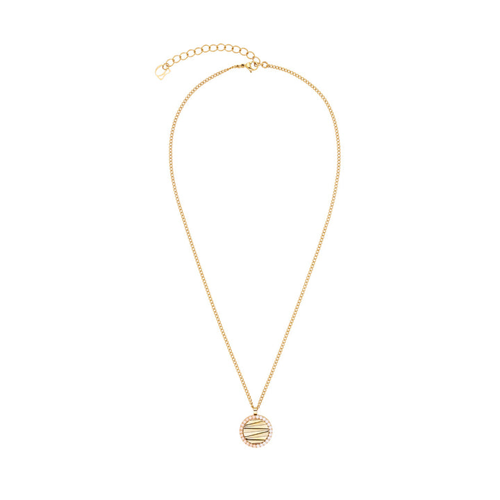 Coeur De Lion Gold and Beige Amulet Mini Waves Necklace image
