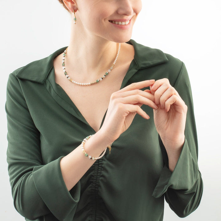 Coeur De Lion Gold and Green Precious Fusion Offset Bracelet image 1