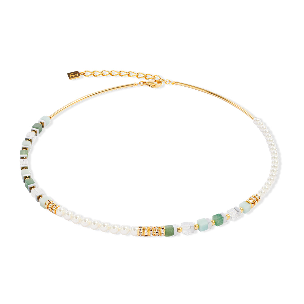 Coeur De Lion Gold and Green Precious Fusion Offset Necklace image