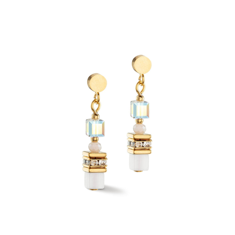 Coeur de Lion Gold Drop White Synthetic Tiger's Eye Earrings - MococoCoeur De Lion4565/21-14164251588328796Earrings