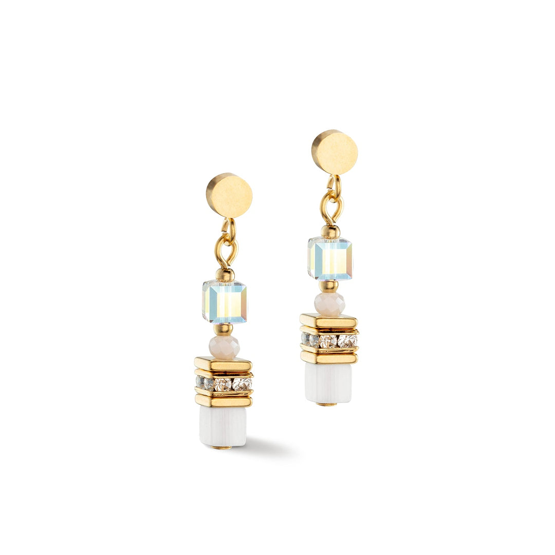 Coeur de Lion Gold Drop White Synthetic Tiger's Eye Earrings - MococoCoeur De Lion4565/21-14164251588328796Earrings