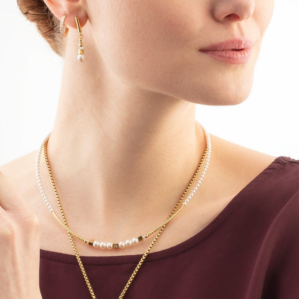 Coeur De Lion Gold Eternal Love Mini Crystal Hoop Earrings image 1