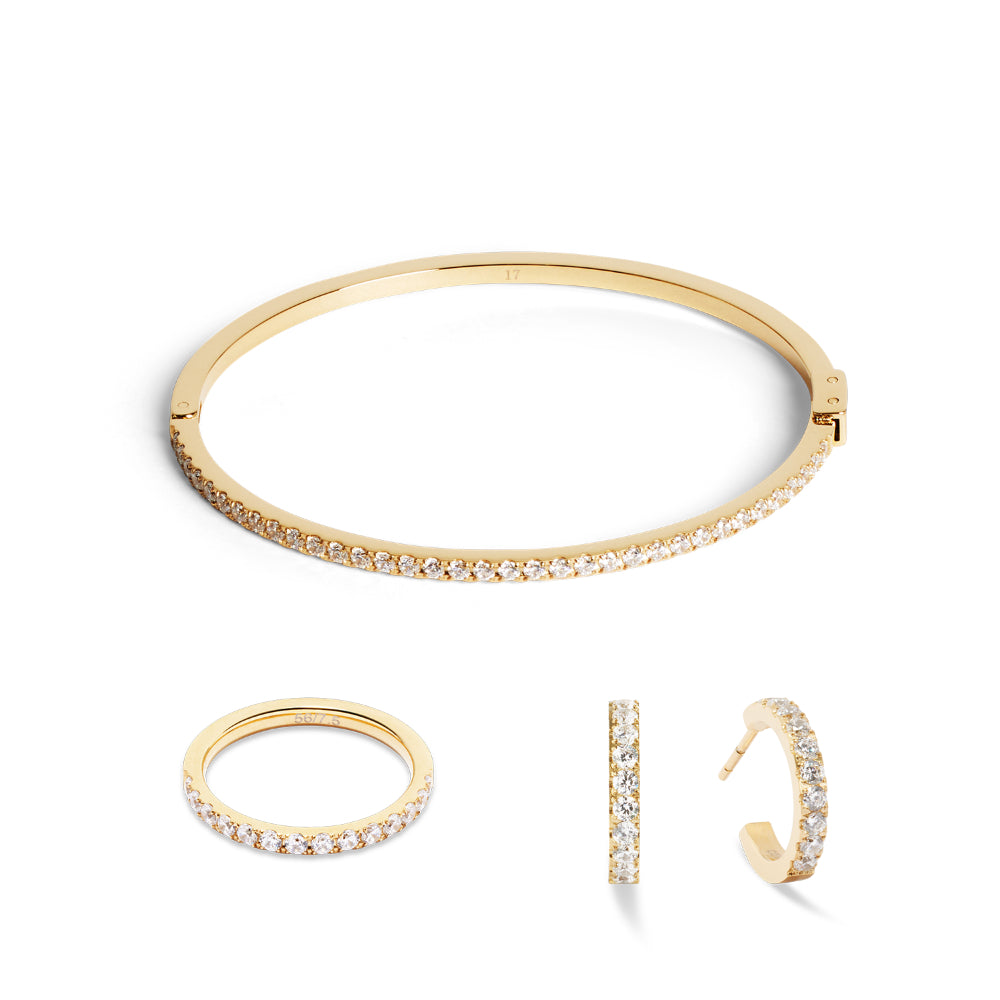Coeur De Lion Gold Eternal Love Mini Crystal Hoop Earrings image 2