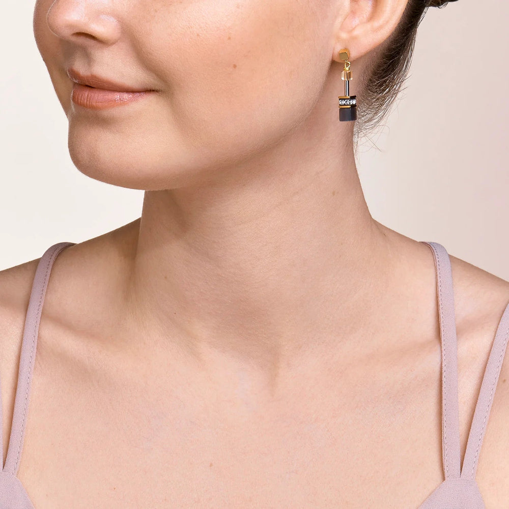 Coeur De Lion Gold GeoCube Grey Earrings - MococoCoeur De Lion2839/21 - 12164251588319893Earrings