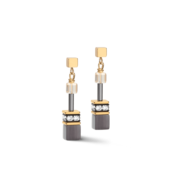 Coeur De Lion Gold GeoCube Grey Earrings - MococoCoeur De Lion2839/21 - 12164251588319893Earrings
