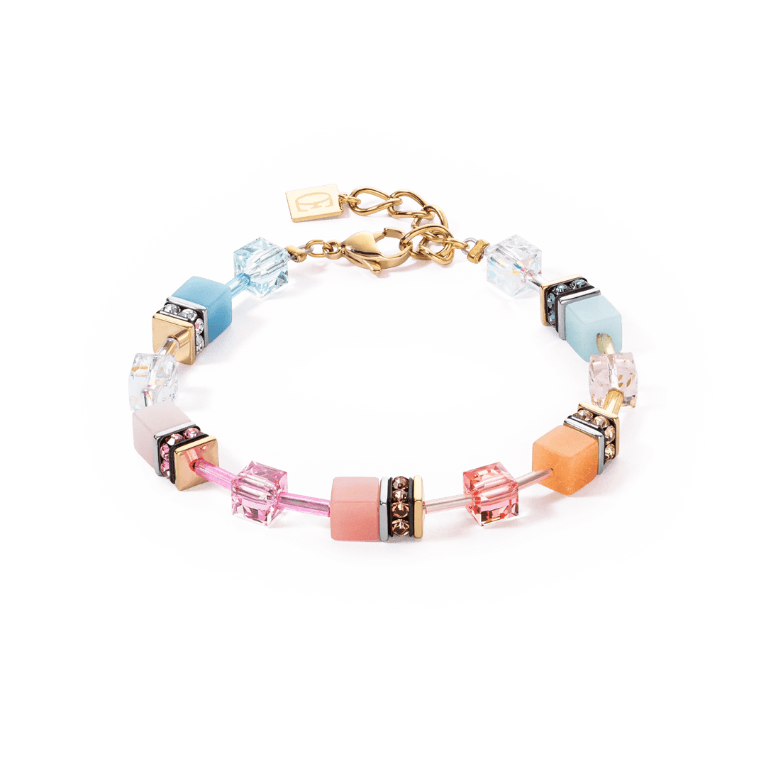 Coeur De Lion Gold GeoCube Iconic Aqua Apricot Bracelet - MococoCoeur De Lion2838/30 - 20284251588333493Bracelets