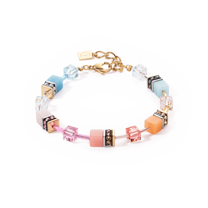 Coeur De Lion Gold GeoCube Iconic Aqua Apricot Bracelet - MococoCoeur De Lion2838/30 - 20284251588333493Bracelets