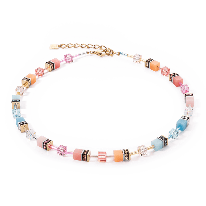 Coeur De Lion Gold GeoCube Iconic Aqua Apricot Necklace - MococoCoeur De Lion2838/10 - 20284251588333479Necklace