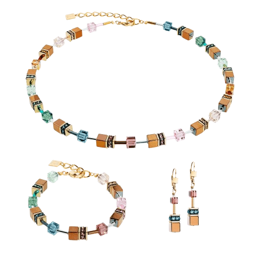 Coeur De Lion Gold GeoCUBE® Iconic Metallic Art Nouveau Necklace - MococoCoeur De Lion3015/10-15784251588365678Necklace