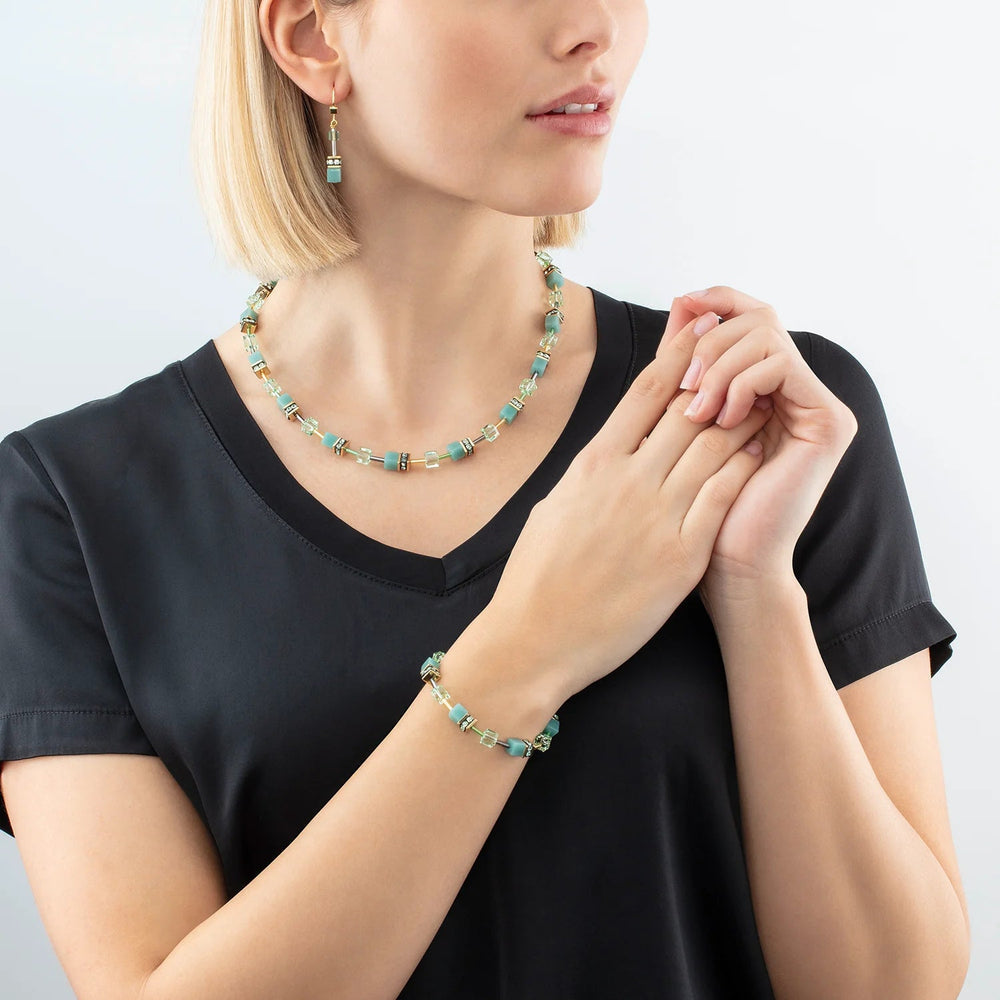 Coeur De Lion Gold GeoCube Iconic Mono Green Necklace - MococoCoeur De Lion4020/10 - 05334251588334612Necklace