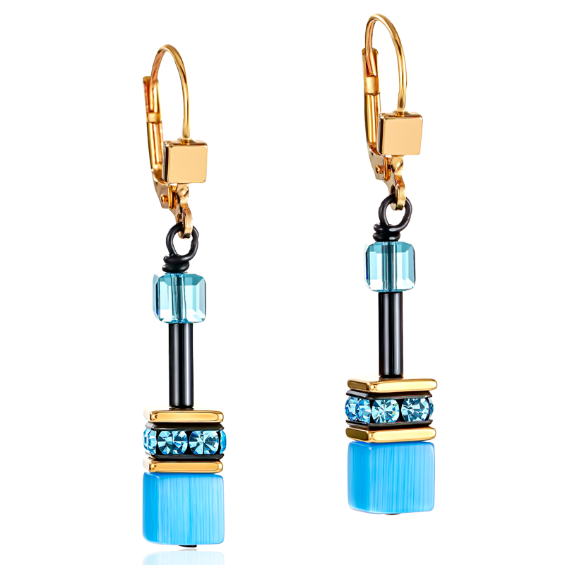 Coeur De Lion Gold GeoCUBE Multicolour Rainbow Leverback Earrings - MococoCoeur De Lion2838/20-1573Earrings