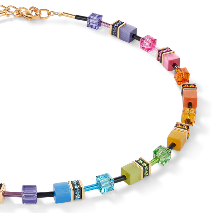 Coeur De Lion Gold GeoCUBE Multicolour Rainbow Necklace - MococoCoeur De Lion2838/10-1573Necklaces