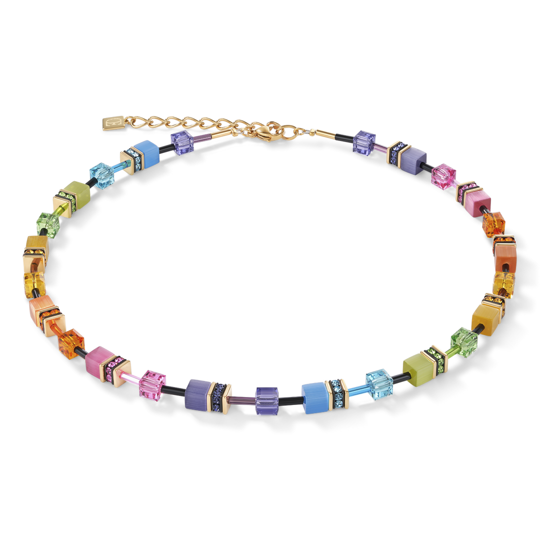 Coeur De Lion Gold GeoCUBE Multicolour Rainbow Necklace - MococoCoeur De Lion2838/10-1573Necklaces