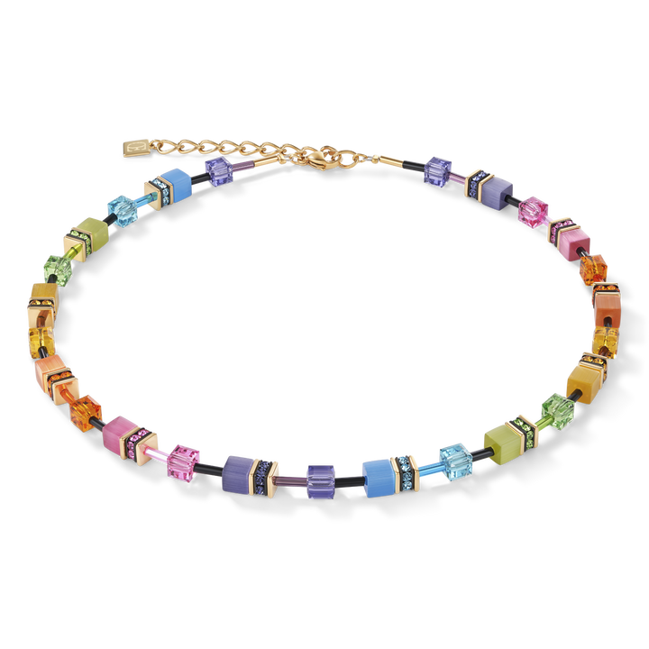 Coeur De Lion Gold GeoCUBE Multicolour Rainbow Necklace - MococoCoeur De Lion2838/10-1573Necklaces