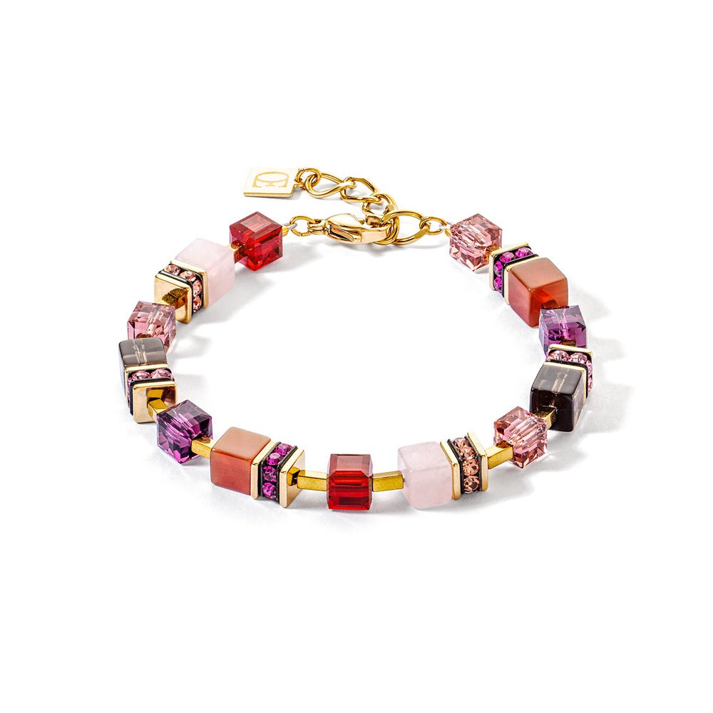 Coeur De Lion Gold Geocube Precious Statement Red Bracelet - MococoCoeur De Lion3039/30 - 0316Bracelets