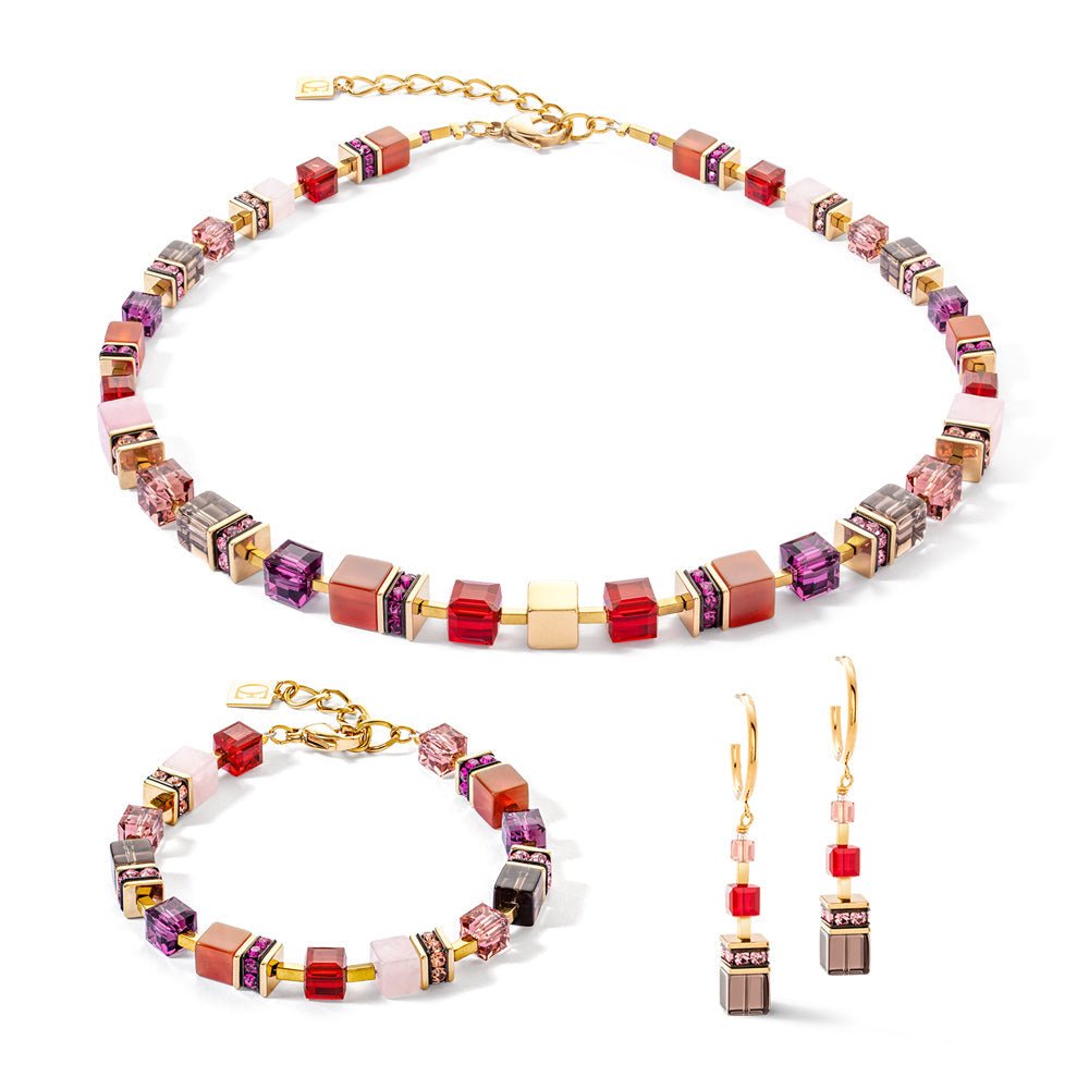 Coeur De Lion Gold Geocube Precious Statement Red Necklace - MococoCoeur De Lion3039/10 - 0316Necklace