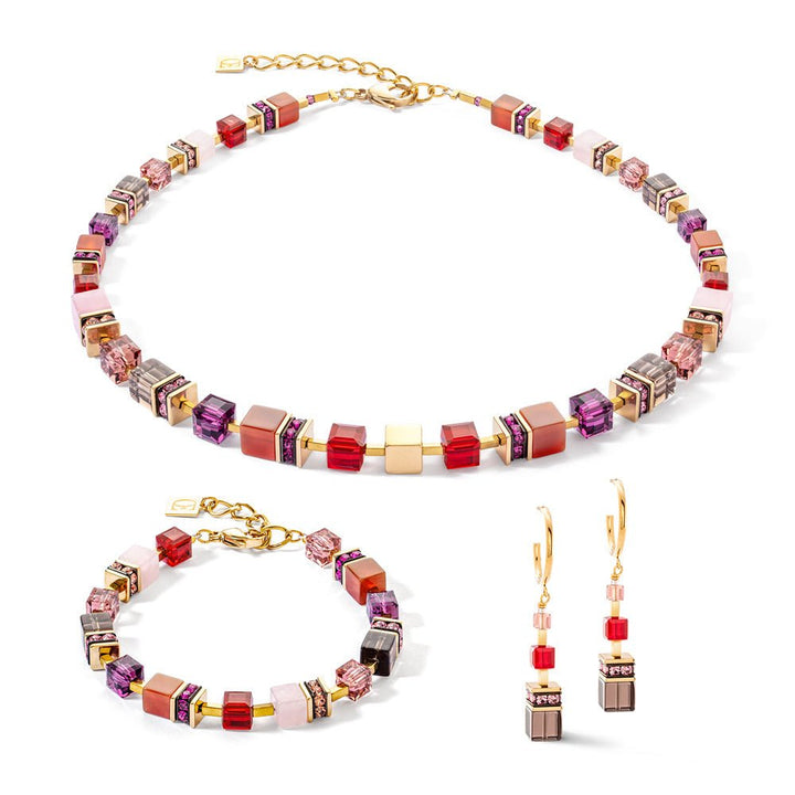 Coeur De Lion Gold Geocube Precious Statement Red Necklace - MococoCoeur De Lion3039/10 - 0316Necklace