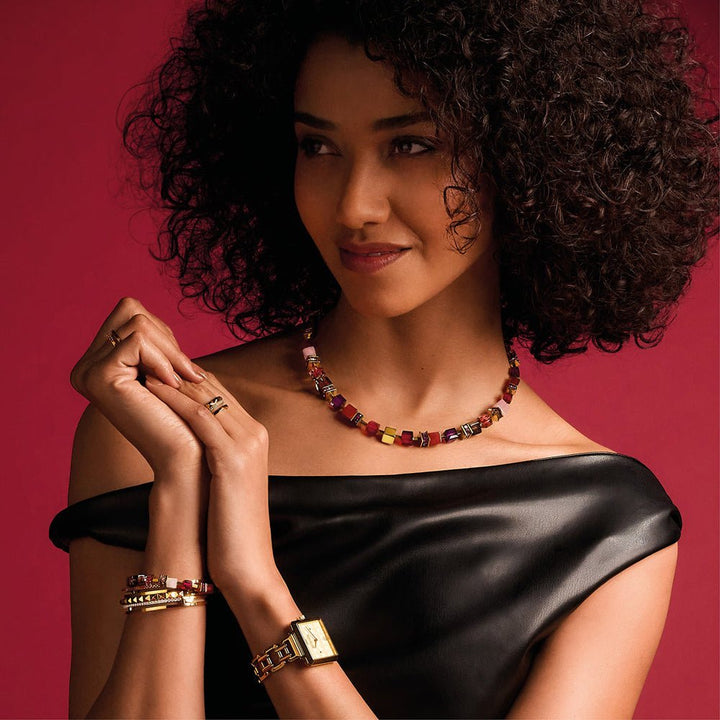 Coeur De Lion Gold Geocube Precious Statement Red Necklace - MococoCoeur De Lion3039/10 - 0316Necklace