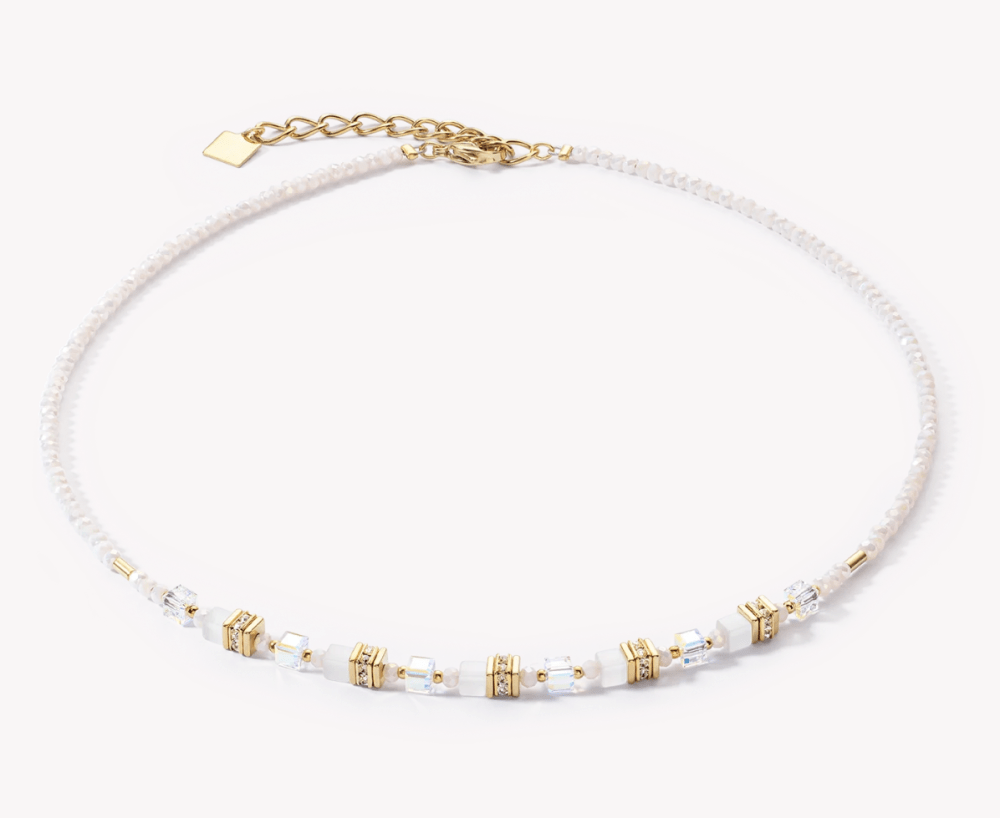 Coeur de Lion Gold Mini Cubes White Swarovski Necklace - MococoCoeur De Lion4565/10-1416425188328772Necklace