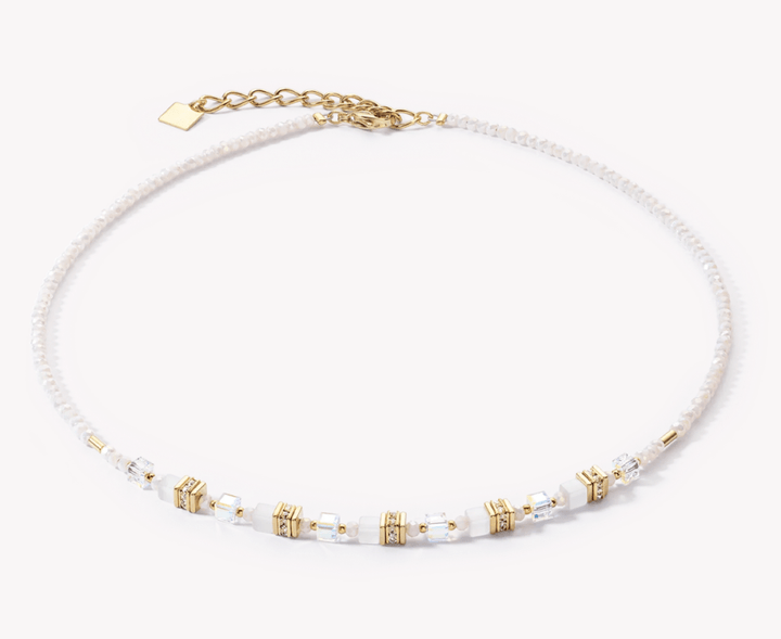 Coeur de Lion Gold Mini Cubes White Swarovski Necklace - MococoCoeur De Lion4565/10-1416425188328772Necklace