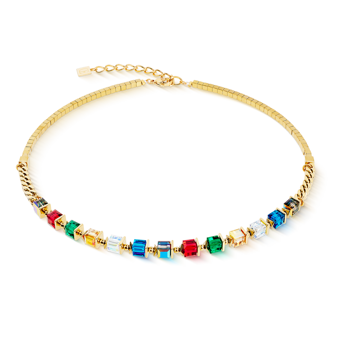 Coeur De Lion Gold Multicolour Sparkling Cubes Fusion Necklace - MococoCoeur De Lion2100/10-1516Necklaces