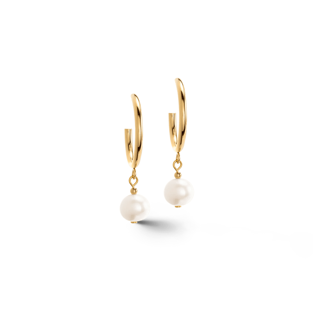 Coeur De Lion Gold Navette Freshwater Pearl Chunky Earrings - MococoCoeur De Lion1110/21 - 14164251588324781Earrings