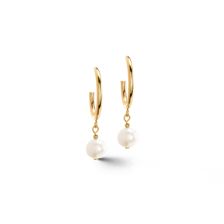 Coeur De Lion Gold Navette Freshwater Pearl Chunky Earrings - MococoCoeur De Lion1110/21 - 14164251588324781Earrings