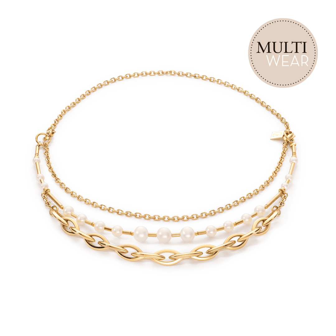 Coeur De Lion Gold Navette Freshwater Pearl Chunky Multiwear Necklace - MococoCoeur De Lion1110/10 - 14164251588324774Necklace