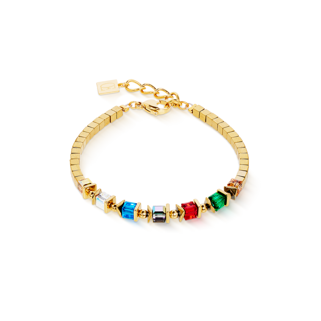 Coeur De Lion Gold Plated Sparkling Cubes Multicolour Fusion Bracelet - MococoCoeur De Lion2100/30-1516Bracelets