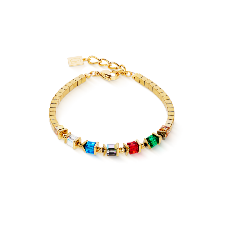 Coeur De Lion Gold Plated Sparkling Cubes Multicolour Fusion Bracelet - MococoCoeur De Lion2100/30-1516Bracelets