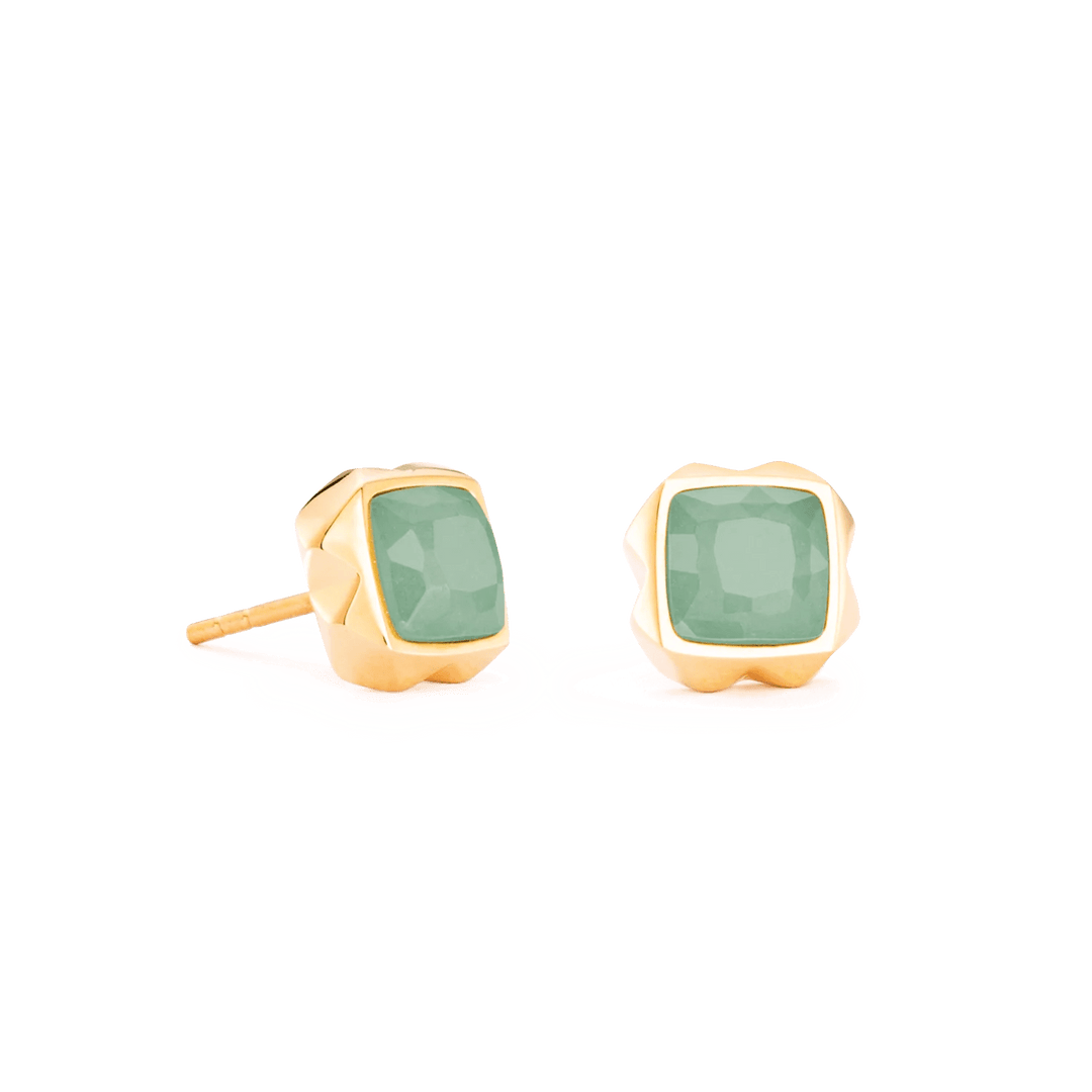 Coeur De Lion Gold Spikes Square Green Aventurine Earrings - MococoCoeur De Lion1200/21 - 05164251588335695Earrings