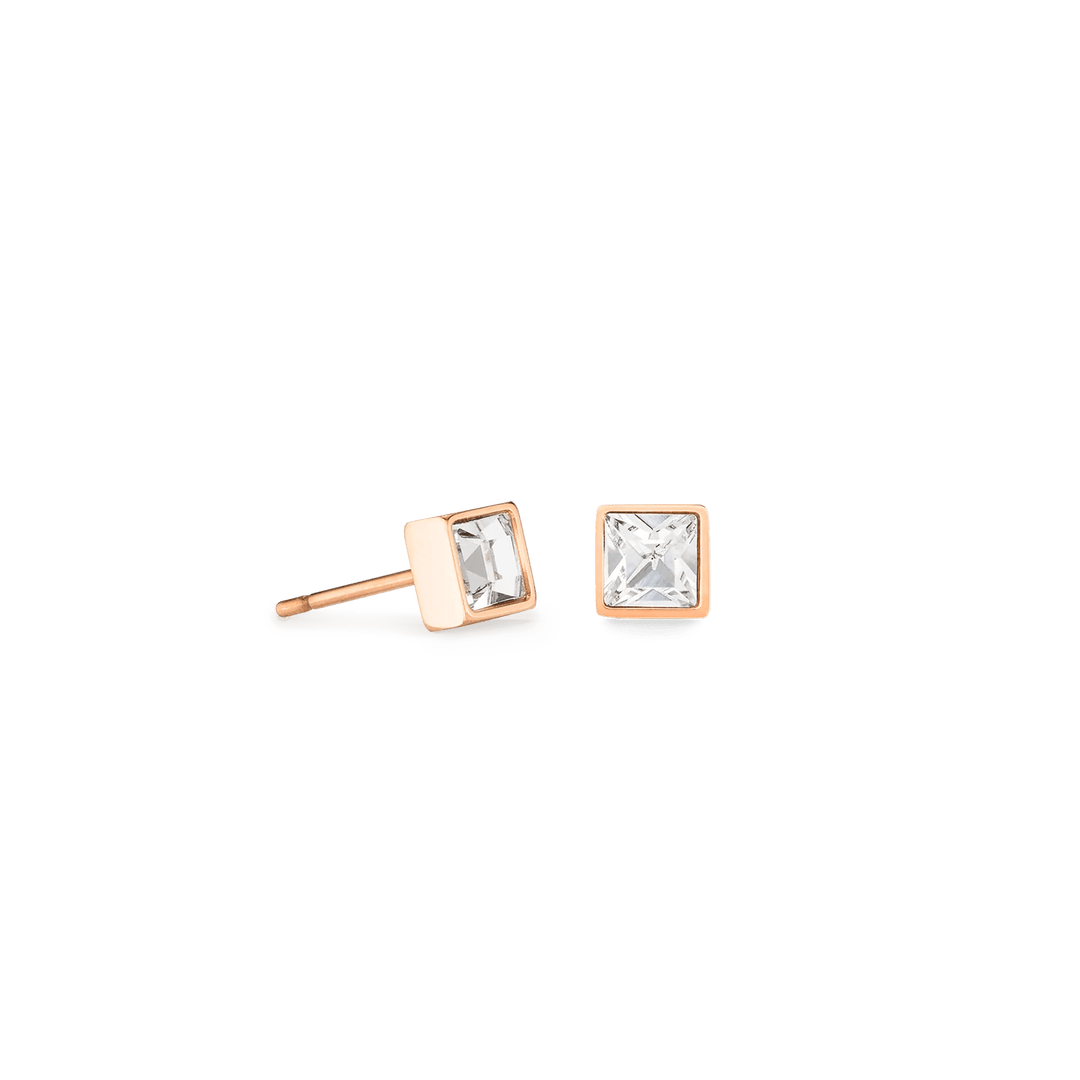 Coeur De Lion Rose Gold Brilliant Square Crystal Stud Earrings - MococoCoeur De Lion0501/21 - 18224251588329762Earrings