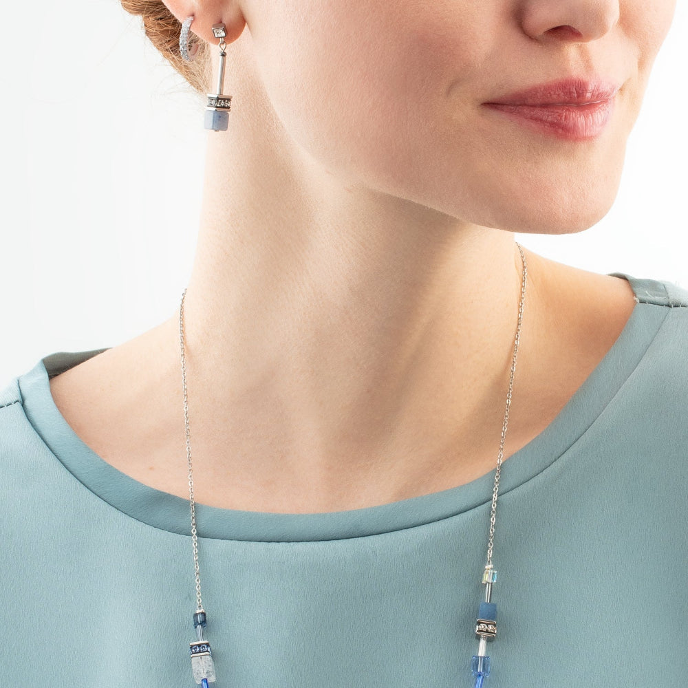 Coeur De Lion Silver Eternal Love Mini Crystal Hoop Earrings image 1