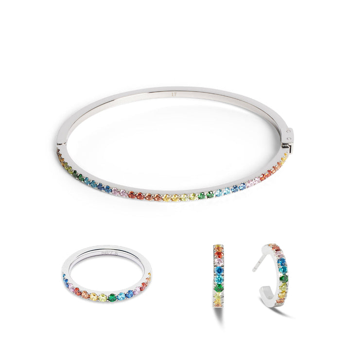 Coeur De Lion Silver Eternal Love Mini Crystal Hoop Earrings image 2