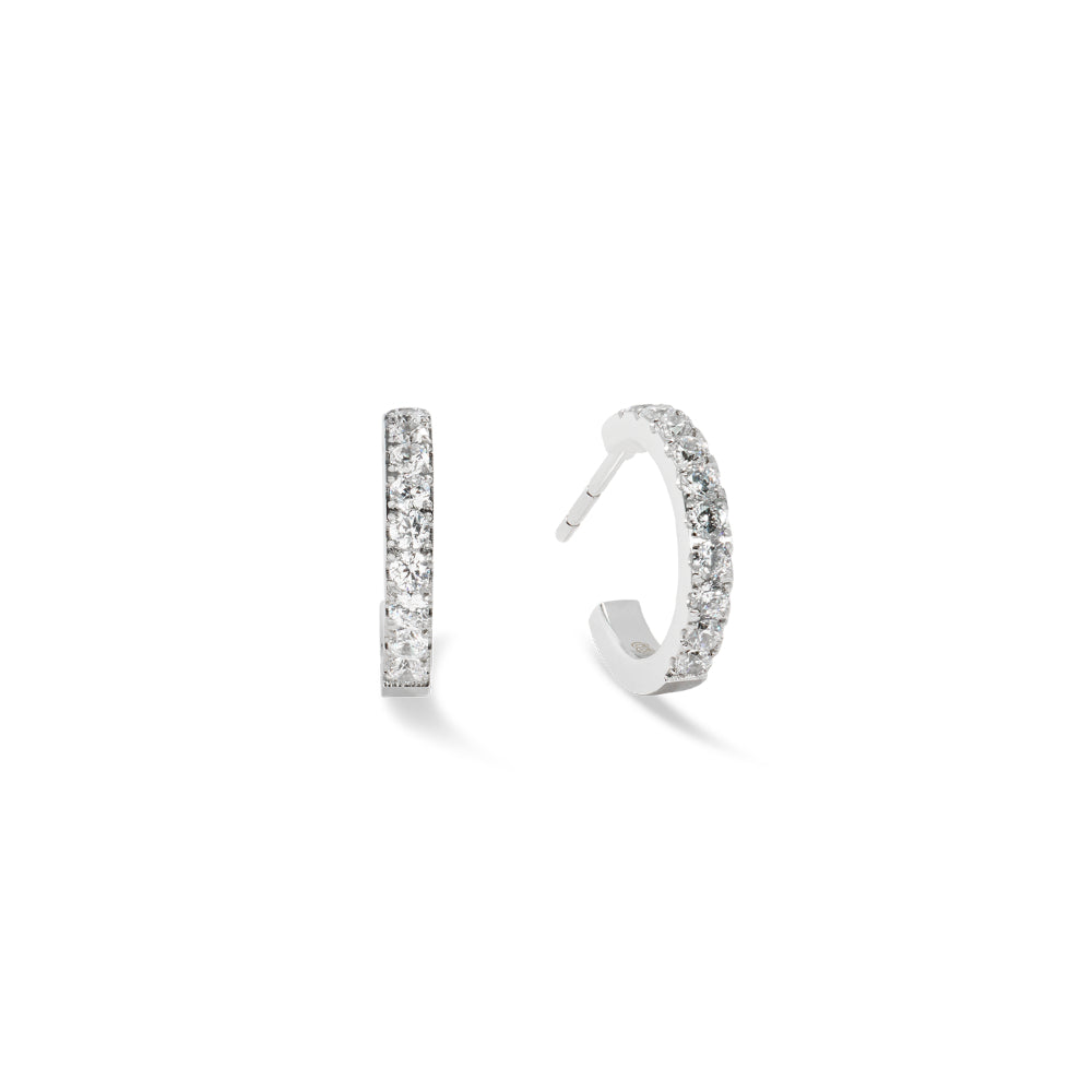 Coeur De Lion Silver Eternal Love Mini Crystal Hoop Earrings image