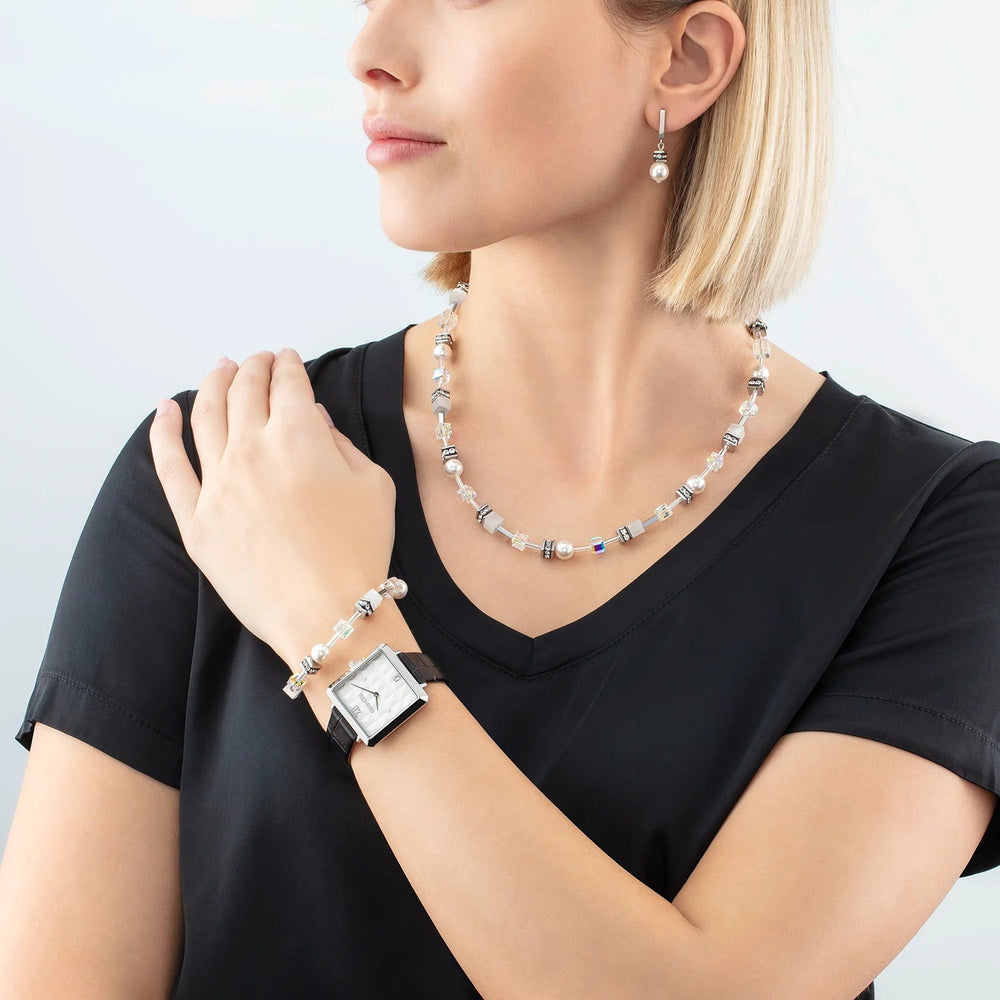 Coeur De Lion Silver GeoCube Iconic Pearl Mix Earrings - MococoCoeur De Lion4081/21 - 14174251588334230Earrings