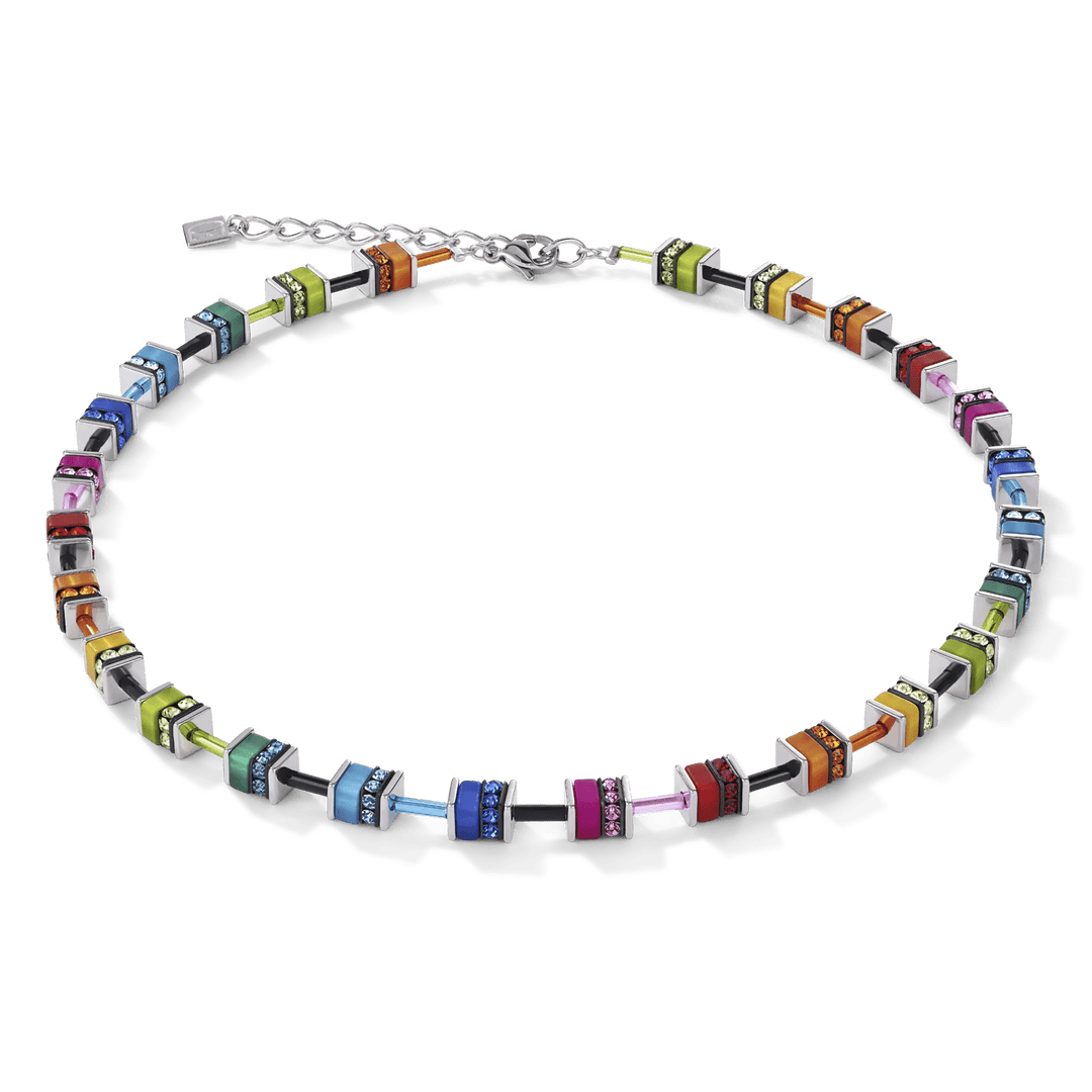 Coeur De Lion Silver GeoCube Polaris & Rhinestone Multicolour Necklace - MococoCoeur De Lion4409/10 - 15004250409654540Necklace