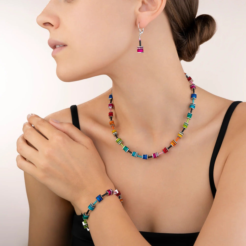 Coeur De Lion Silver GeoCube Polaris & Rhinestone Multicolour Necklace - MococoCoeur De Lion4409/10 - 15004250409654540Necklace