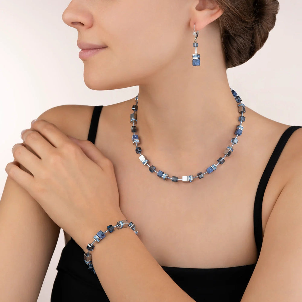 Coeur De Lion Silver GeoCube Sodalite & Haematite Blue Necklace - MococoCoeur De Lion4017/10 - 07004251588307500Necklace