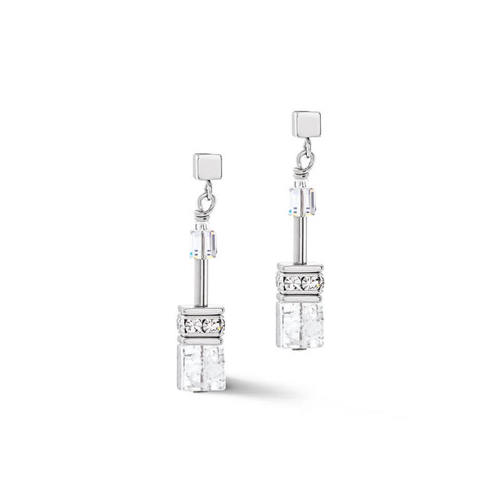 Coeur De Lion Silver Geocube White Earrings - MococoCoeur De Lion3018/21 - 1417Earrings