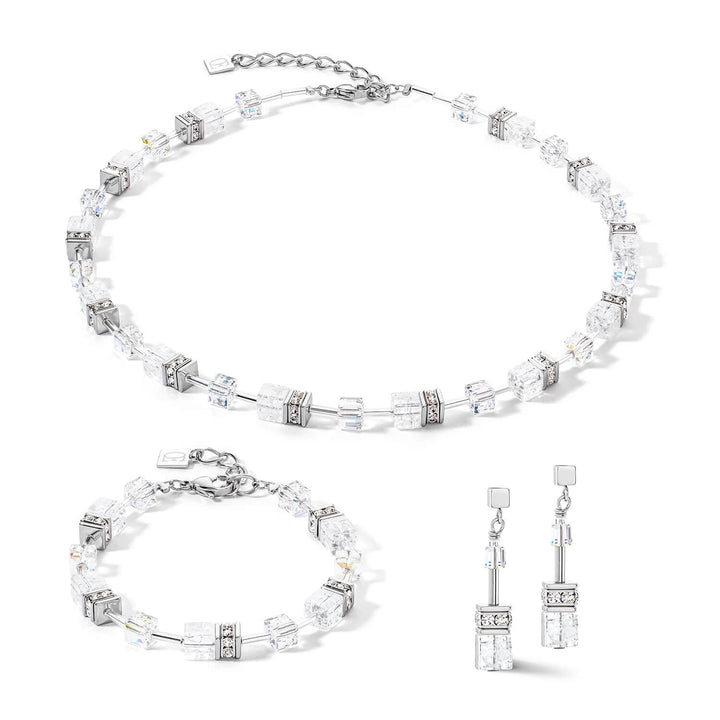 Coeur De Lion Silver Geocube White Earrings - MococoCoeur De Lion3018/21 - 1417Earrings