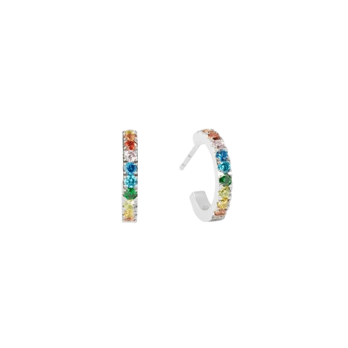 Coeur De Lion Silver Multicolour Eternal Love Mini Hoop Earrings - MococoCoeur De Lion0146/23-15174251588344659Earrings
