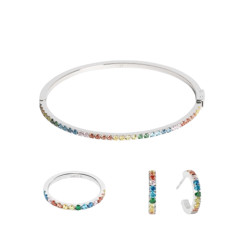 Coeur De Lion Silver Multicolour Eternal Love Mini Hoop Earrings - MococoCoeur De Lion0146/23-15174251588344659Earrings
