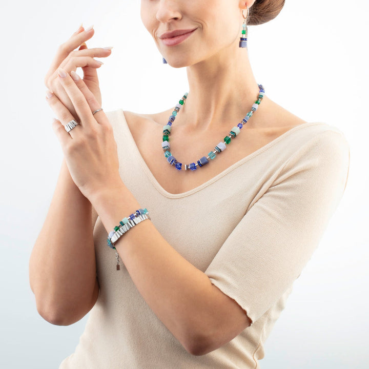 Coeur De Lion Silver Ocean Geocube&reg; Precious Statement Bracelet image 1