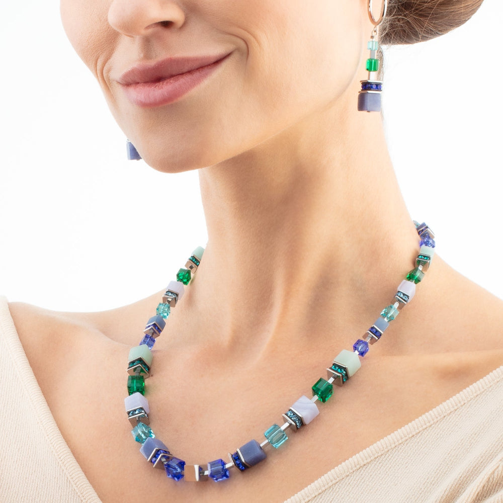 Coeur De Lion Silver Ocean Geocube&reg; Precious Statement Necklace image 1