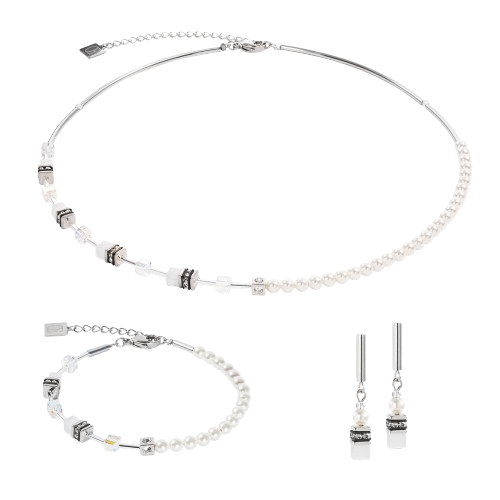 Coeur De Lion Silver - White GeoCUBE® Mini Fusion Pearls Bracelet - MococoCoeur De Lion4087/30-14174251588344093Bracelet