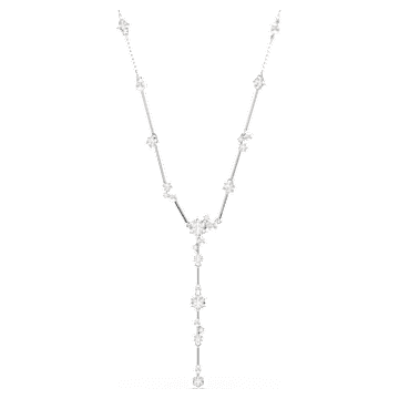 Swarovski Constella Round Cut Y Necklace Rhodium-Plated